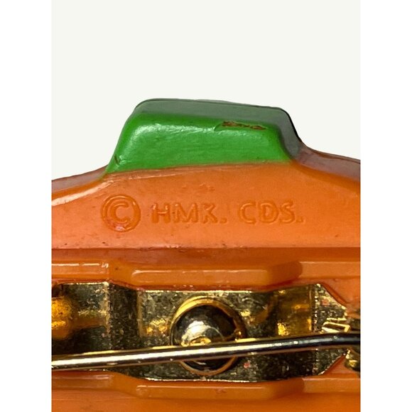 Hallmark Vintage Halloween Pumpkin Pin Brooch - Picture 6 of 6
